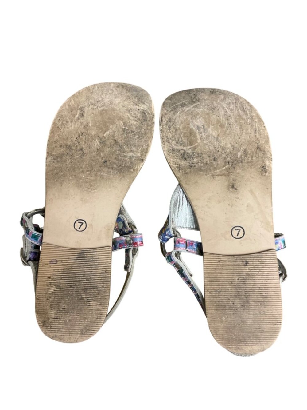 ICON Sunday Flat Thong Leather Sandals Coco 2 Sz 7 Artsy Art to Wear - Picture 5 of 6